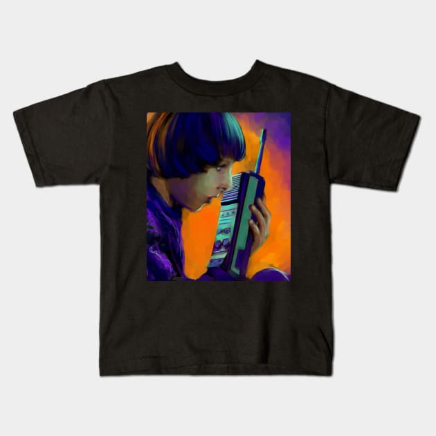 Finn Wolfhard Kids T-Shirt by Marounkai